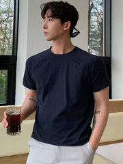 MEN COTTON SOLID RAGLAN SLEEVE