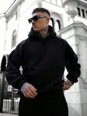 MEN KANGAROO POCKET DROP SHOULDER HOODIE