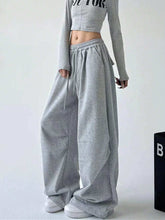 SOLID COLOR CASUAL BAGGY PANTS