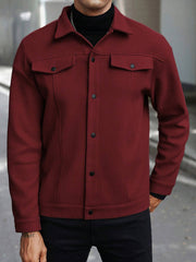 MEN'S CASUAL BUTTON-FRONT DROP SHOULDER COAT