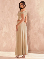 ASYMMETRICAL TOP AND SKIRT SET