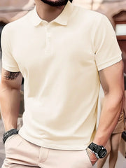MEN'S SOLID COLOR CASUAL POLO SHIRT