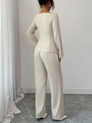 WOMEN'S SOLID COLOR JACKET AND PANTS