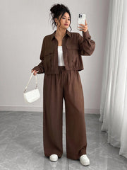 WOMEN'S CASUAL LONG SLEEVE SHIRT & PANTS
