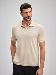 MEN'S CASUAL SOLID COLOR SHORT SLEEVE POLO SHIRT