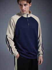 PULLOVER VERSATILE SLEEVE STRIPED SWEATSHIRT