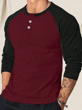 MEN'S CASUAL COLORBLOCK LONG SLEEVE T-SHIRT