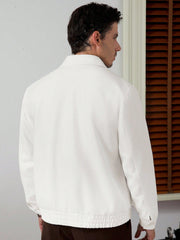 MEN'S SOLID COLOR LONG SLEEVE CASUAL JACKET