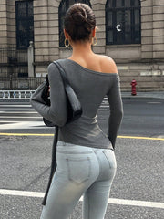 OFF-SHOULDER TIE-WAIST TOP