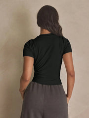 DOUBLE LAYER CROPPED FITTED VEST T-SHIRT