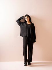 RIBBED LONG SLEEVE TWO PIECE SET