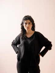 RIBBED LONG SLEEVE TWO PIECE SET