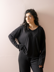 RIBBED LONG SLEEVE TWO PIECE SET