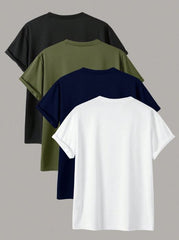 BASICS MEN 4PCS ROUND NECK TEE