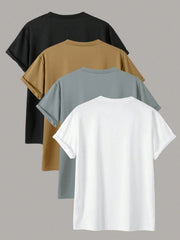 BASICS MEN 4PCS ROUND NECK TEE