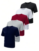 BASICS MEN 5PCS ROUND NECK TEE
