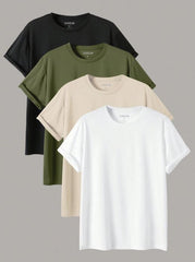 BASICS MEN 4PCS ROUND NECK TEE