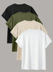 BASICS MEN 4PCS ROUND NECK TEE