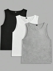 MULTICOLOR 3PCS MEN'S VEST TOP