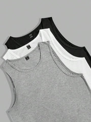 GREY 3PCS MEN'S VEST TOP
