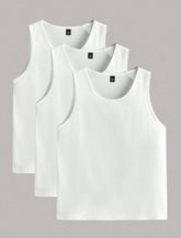 WHITE 3PCS MEN'S VEST TOP