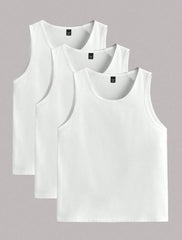 WHITE 3PCS MEN'S VEST TOP
