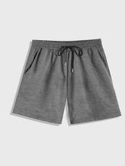 MEN DRAWSTRING WAIST TRACK SHORTS