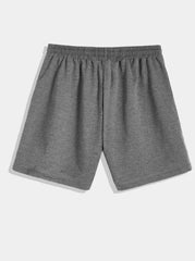 MEN DRAWSTRING WAIST TRACK SHORTS