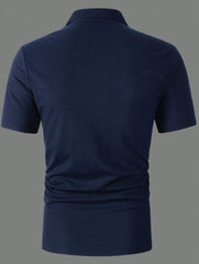 MEN'S SHORT SLEEVE HALF PLACKET POLO SHIRT WITH ZIPPER