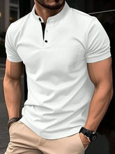 MEN'S SHORT SLEEVE POLO SHIRT WITH STAND COLLAR