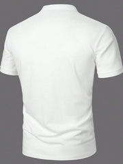 MEN'S SHORT SLEEVE POLO SHIRT WITH STAND COLLAR