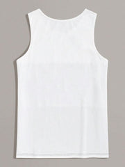 MEN COLOUR-BLOCK POCKET PATCH TANK TOP