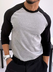MEN COLOR BLOCK RAGLAN SLEEVE TEE