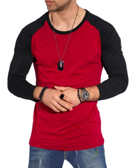 MEN COLOR BLOCK RAGLAN SLEEVE TEE