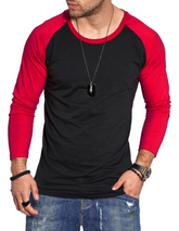 MEN COLOR BLOCK RAGLAN SLEEVE TEE