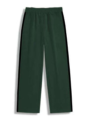 FOREST GREEN MEN'S COLOR BLOCK STRAIGHT STRIPED PANTS
