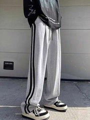 GREY MEN'S COLOR BLOCK STRAIGHT STRIPED PANTS