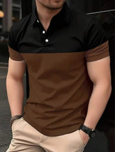 MEN COLOUR BLOCK SHORT SLEEVES POLO SHIRT