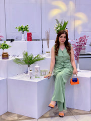 SOLID COLLARLESS V-NECK FRONT BUTTON VEST WAISTCOAT SUIT