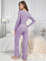 LETTUCE TRIM BUTTON FRONT LOUNGE SET