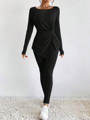 FRENCHY TWIST FRONT TEE & LEGGINGS
