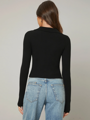 ZIP UP LONG SLEEVE TOP