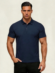 SOLID COLOR SHORT SLEEVE POLO SHIRT