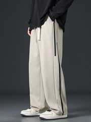 MEN'S CONTRAST SIDE DRAWSTRING WAIST CASUAL PANTS