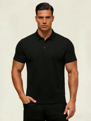 SOLID COLOR SHORT SLEEVE POLO SHIRT
