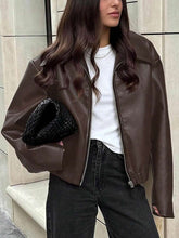 LOOSE FIT FAUX LEATHER JACKET