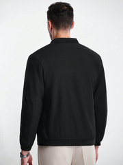 MEN'S CASUAL FASHION STREET MINIMALIST SOLID COLOR FLEECE JACKET