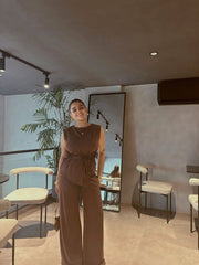 Women's Solid Color Asymmetric Hem Vest Blazer& And Pants Set