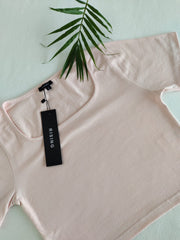 BASICS SQUARE NECK SOLID TEE