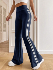 NEW STRIPED TAPE SIDE FLARE LEG PANT